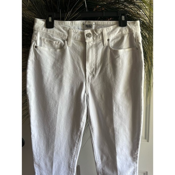 Anthropologie PAIGE Hourglass High Rise Boot Jeans Size 30 in Crisp White - Picture 5 of 15